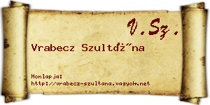 Vrabecz Szultána névjegykártya
